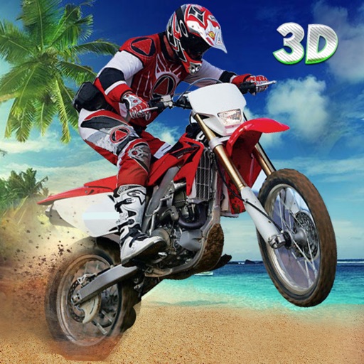 Crazy Motorcycle Beach Stunt Jumps 3D Icon