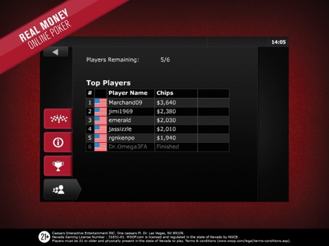 WSOP Real Money Poker Nevada- games and tournaments by World Series of Poker for iPad. screenshot 4