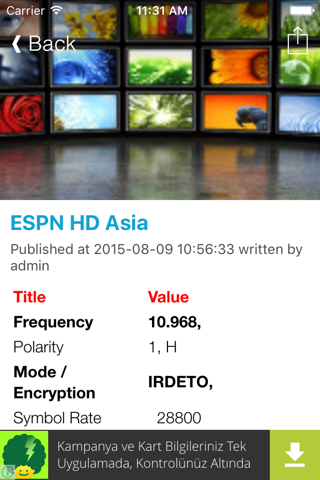 Singapore TV Channels Sat Info screenshot 3