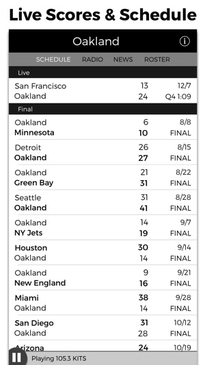 Oakland Football Radio & Live Scores(圖3)-速報App