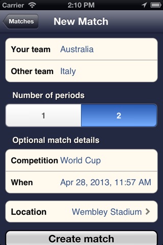 SoccerScorer screenshot 2