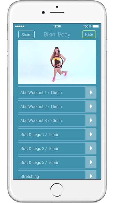 Bikini Body – Bodyweight Exercises for Abdominal, Butt and Leg Muscles Screenshot 1