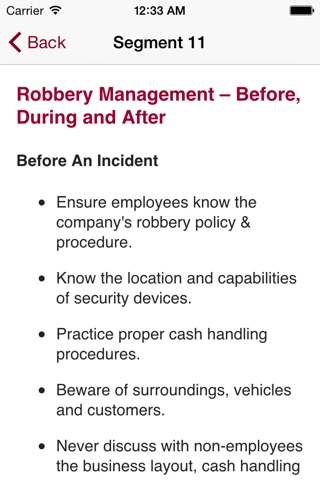 Robbery Mitigation Training App screenshot 4