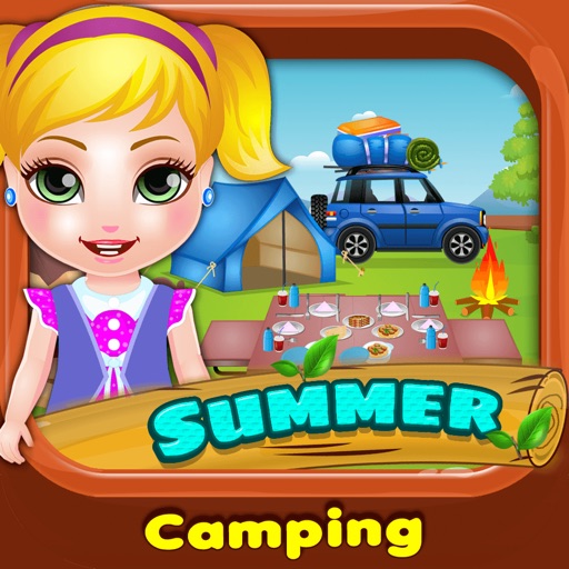 Little School Baby Summer Camping Icon