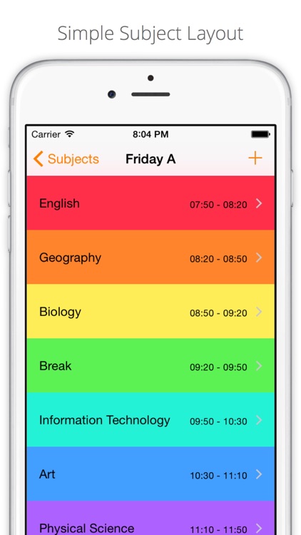 Subjects - School Timetable