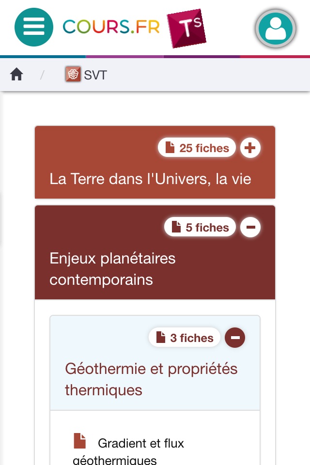 Cours.fr TS screenshot 2