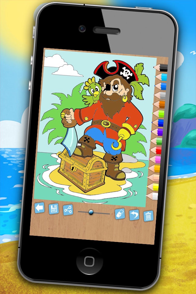Pintar piratas - juego educativo de colorear piratas para niños y niñas de 1 a 6 años screenshot 2