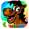 Farm Animals Coloring Book Pro - The creative paint and color animal how to draw app for kids and toddlers