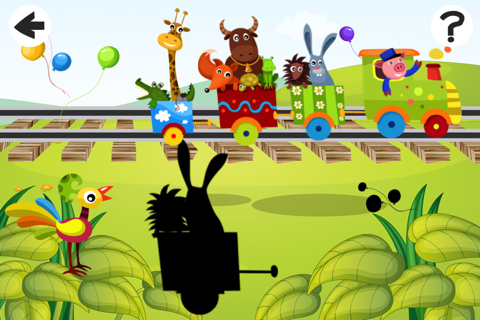 A Find the Shadow Game for Children: Learn and Play with Animals Boarding a Train screenshot 2