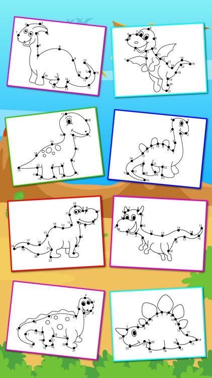 Dinosaurs Connect the Dots and Coloring Book Free