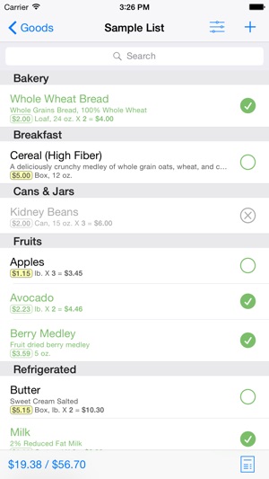 Goods: Grocery Shopping List Free