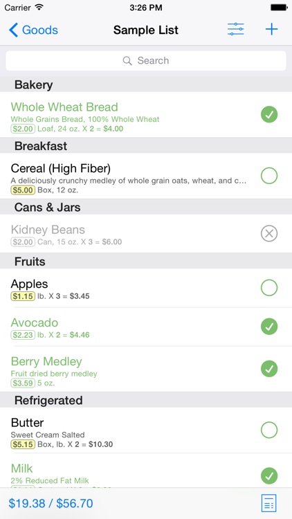 Goods: Grocery Shopping List Free
