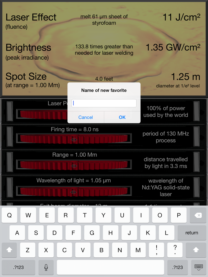 Laser Effect Calculator