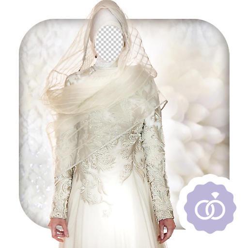 Hijab Bridal Wedding Gown Dress Photo Montage Icon