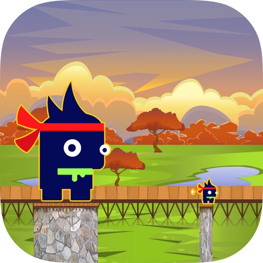 Blue Ninja Run Free iOS App