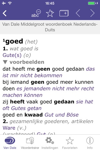 German Dictionary Plus- Van Dale Concise dictionary: translate between Dutch and German, check spelling, listen to pronunciation and use words correctly screenshot 4