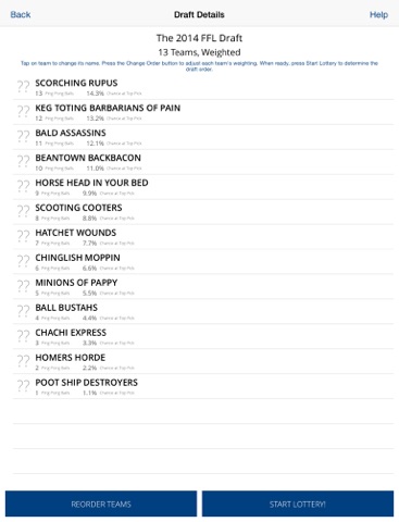 Screenshot #6 pour Fantasy Draft Lottery