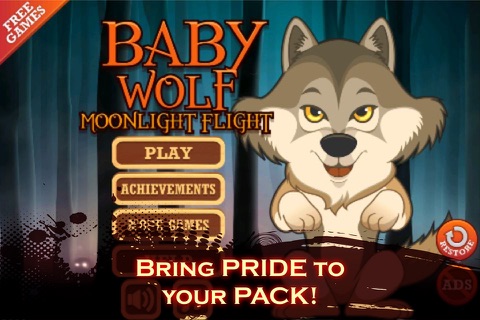 Baby Wild Wolf - Moonlight Jungle Flight Adventure screenshot 4