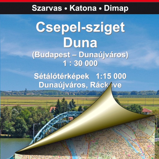 Csepel Island, Danube. Tourist map.