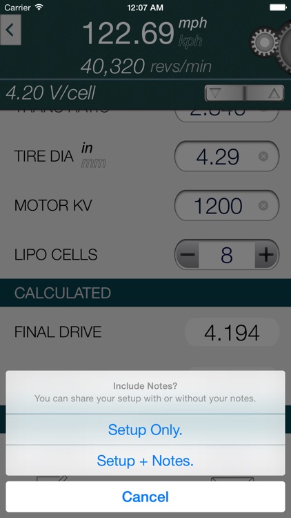 Gear Speed - Brushless RC Speed Calculator screenshot-4