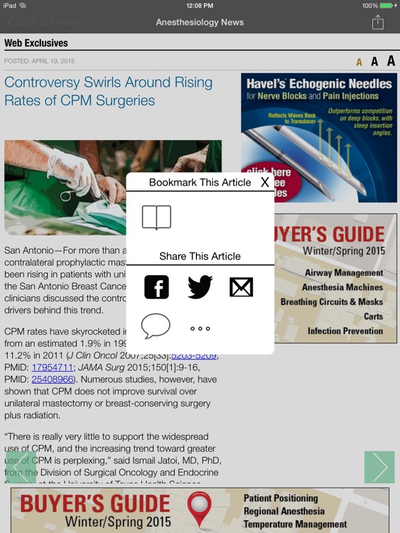 Anesthesiology News