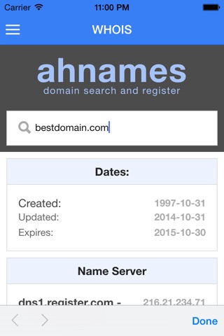 AHnames domain registration screenshot 3
