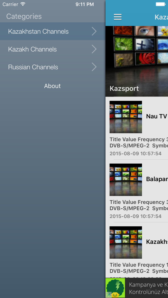 Kazakhstan TV Channels Sat Info