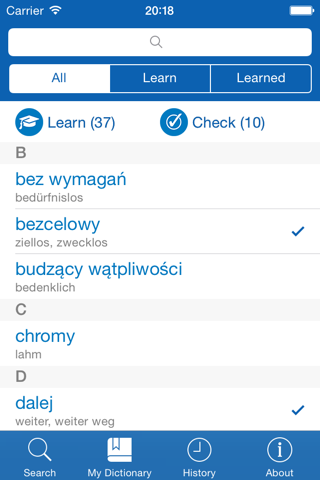 Polish <> German Dictionary + Vocabulary trainer screenshot 3
