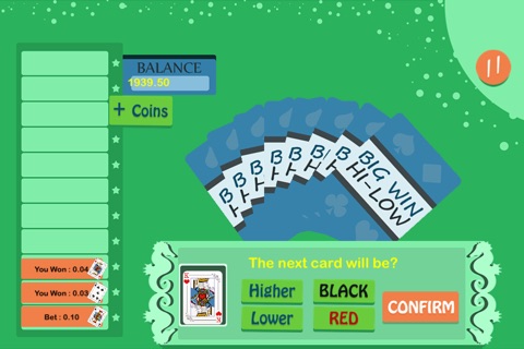 Big Win HiLo Card Blitz - good Vegas gambling card game screenshot 3