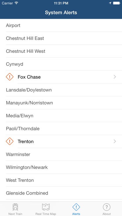 Real Time SEPTA: Regional Rail