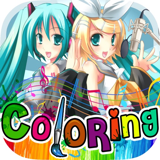 Coloring Anime & Manga Book : Cartoon Hatsune Painting Girls - Vocaloid For Kids icon