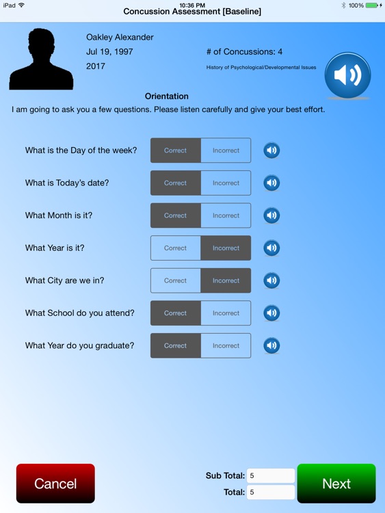 Concussion Assessment