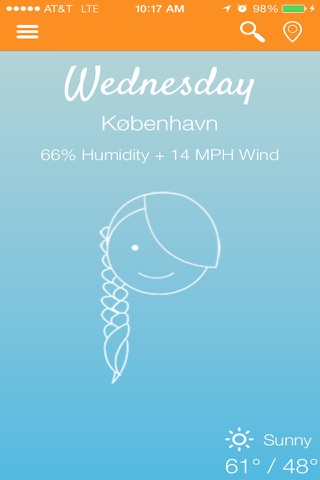WeatherVain for iPhone - The weather report for your hair screenshot 3