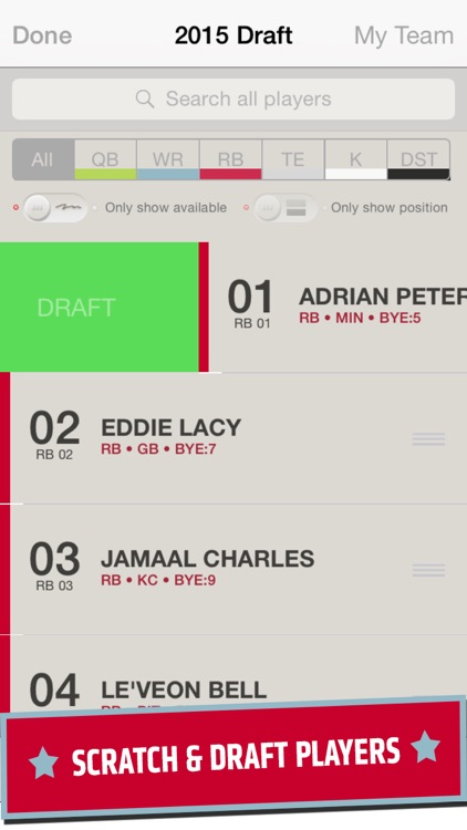 Draft Kit Lab - Fantasy Football 2015 Cheat Sheet & Mock Player Ranking screenshot-3