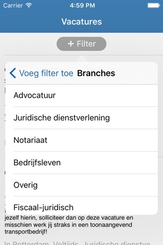 JBMatch, Juridische Banen Match app screenshot 3