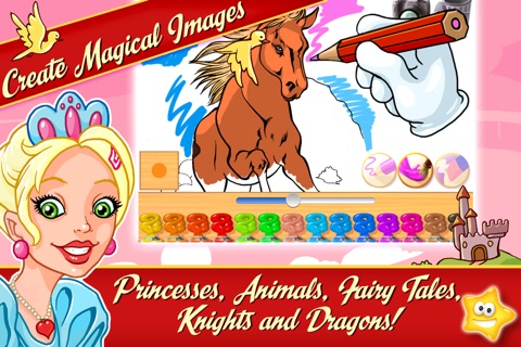 Amazing Princess Fairy Tale Puzzle And Coloring Book – Game for Kids and Toddlers screenshot 3