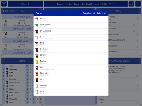 Скриншот из French Football League 1 2015-2016 - Match Centre