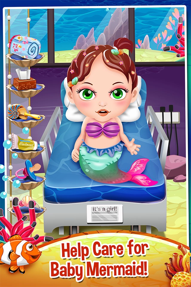 Mommy's Mermaid Newborn Baby Spa Doctor - my new salon care & make-up games! screenshot 2