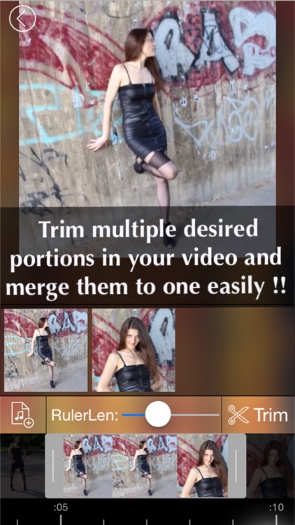 Video Trimmer - Trim multiple portions in your movie clip then merge the clips as one!