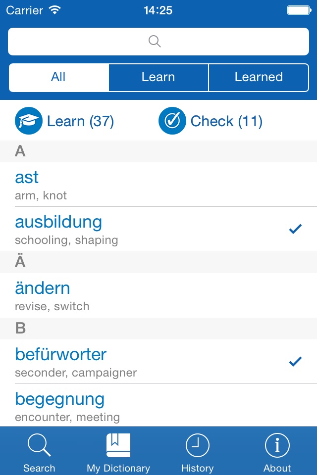 German <> English Dictionary + Vocabulary trainer screenshot 3