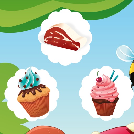 A candy game for children: Find the mistake in the bakery icon