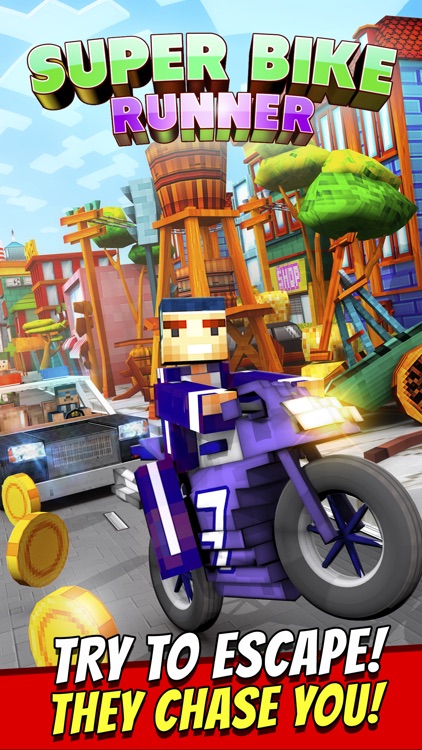 Super Bike Runner - Free 3D Blocky Motorcycle Racing Games screenshot-0