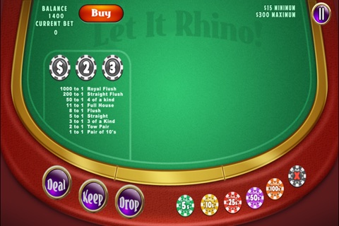 Let It Rhino -Free Best Twist Poker Five Card Hand Las Vegas Casino Strategy Journey screenshot 2