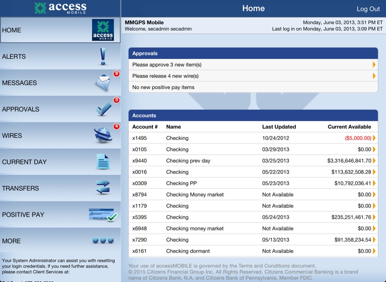 accessMOBILE for iPad by Citizens Commercial Bank