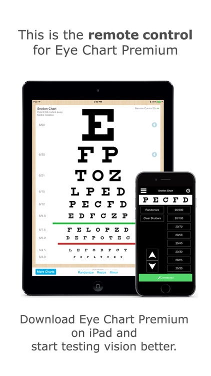 Eye Chart Premium Remote Control