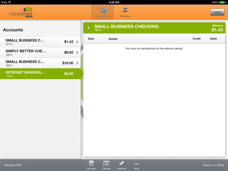 Countryside Bank Tablet Banking