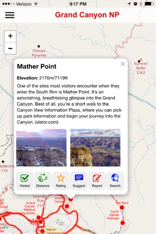 Grand Canyon National Park POI Map screenshot 3