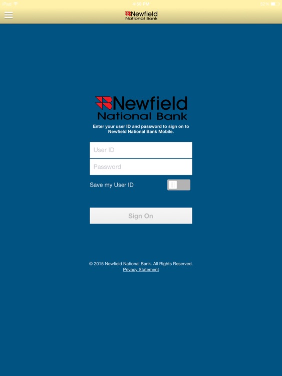 NNBMobile for iPad by Newfield National Bank