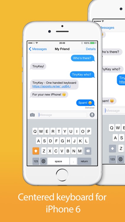 TinyKey - One handed keyboard for iPhone 6 & 6 Plus screenshot-3