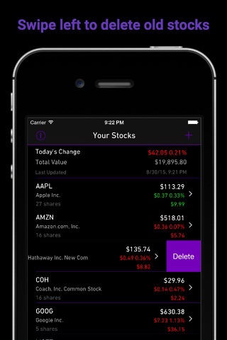 StockHawk - A simple, easy to use stock portfolio tracker screenshot 3